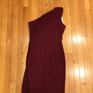 Katie May Angelina One-Shoulder Crepe Column Gown